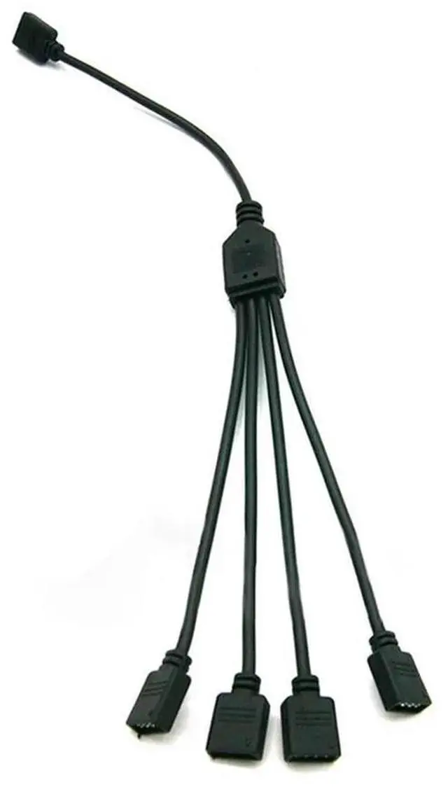 Alt view image 4 of 7 - 1 To 4 4pin Extension Cable 12V 30cm Rgb Connector Computer Accessories Rgb Splitter Adapter for Aura Led Light Bar for /