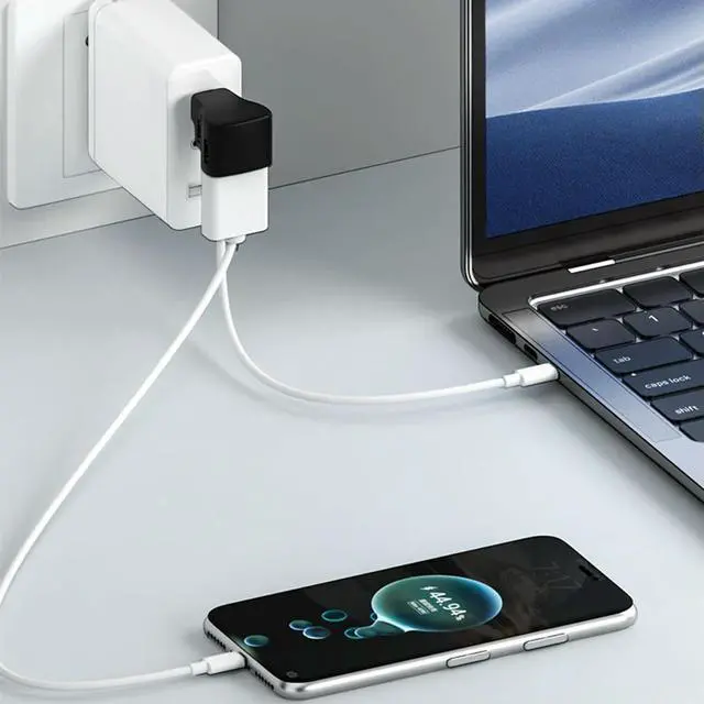 Alt view image 4 of 7 - 1 To 2 USB-C To USB-C USB-A Adapter 20Gbps USB-C Male To USB-C USB-A Female Adapter 8K 60HZ 180 Degree U-shaped for STEAM DECK