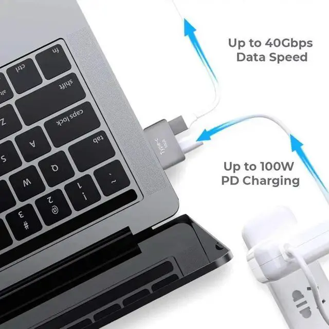 Main image of Dual Type-C Short Extender USB Male to Female Extension Adapter for MacBook Pro