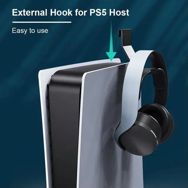 Alt view image 3 of 7 - 2pcs Game Controller Holder Hook External Gaming Headset Hanger Console Hook Rack Accessories for PS5 Host