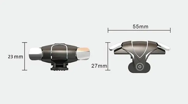 Alt view image 2 of 7 - 2pcs RGB Game Controller Gamepad Latency-Free for PUBG Pulse Key Button Mobile Phone Game Trigger for Ios Android Mobiles Phones