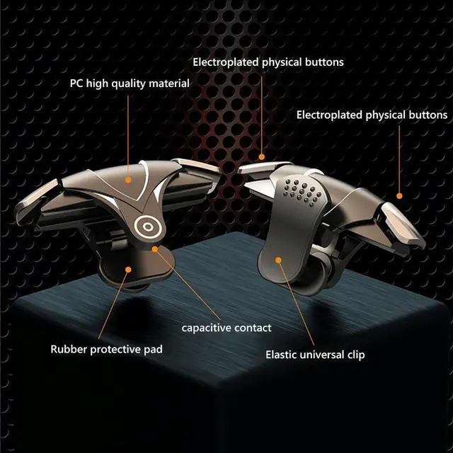 Alt view image 4 of 7 - 2pcs RGB Game Controller Gamepad Latency-Free for PUBG Pulse Key Button Mobile Phone Game Trigger for Ios Android Mobiles Phones