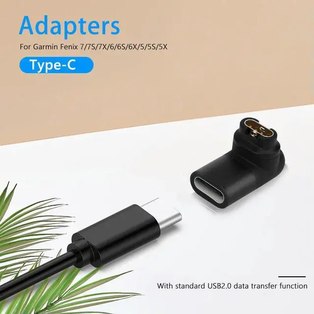 Alt view image 4 of 7 - 90 Degree 3D Elbow Power Charger Connector Data Transmission Charging Power Adapter Replacement for Garmin Fenix 6/6S/6X/5/5S/5X
