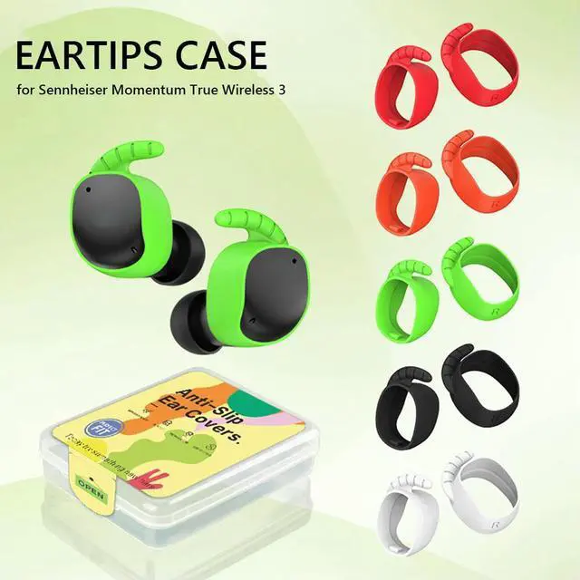 Alt view image 4 of 7 - 5 Pairs Earcap Cover Protective Silicone Earpads Case Replacement Anti Slip Comfortable for Sennheiser Momentum True Wireless 3