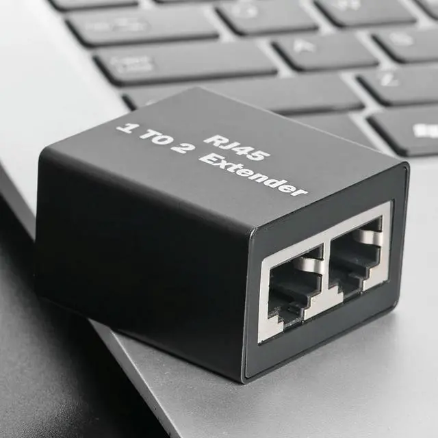 Main image of Ethernet Network Adapter Cable Connector Ports Coupler 1 To 2 Way RJ45 Extender for Household Computer Safety Parts