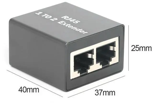 Alt view image 2 of 7 - Ethernet Network Adapter Cable Connector Ports Coupler 1 To 2 Way RJ45 Extender for Household Computer Safety Parts