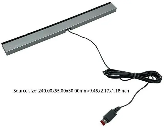 Alt view image 4 of 7 - Wired Motion Sensor Receiver with Extension Cord Wired Motion Sensor Bar Wired Remote Sensor Bar for Nintendo Wii Wii U Console