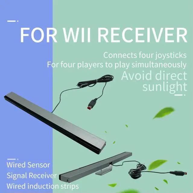 Alt view image 3 of 7 - Wired Motion Sensor Receiver with Extension Cord Wired Motion Sensor Bar Wired Remote Sensor Bar for Nintendo Wii Wii U Console