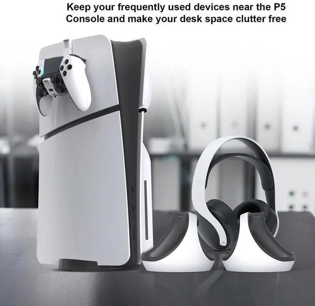 Alt view image 3 of 4 - Gaming Headset Controller Hook Holder Space Saving Headset Controller Haning Hook Stable Display Stand for PS5 /PS5 Slim Console
