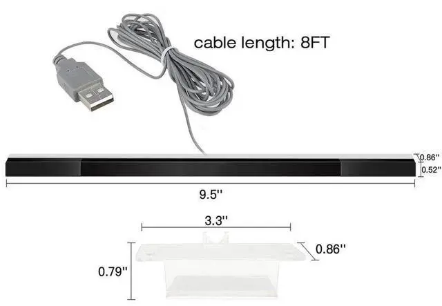 Alt view image 2 of 4 - USB Replacement Infrared Wired Infrared Game Console Accessories Remote Sensor Reciever for Wii/Wii U Console
