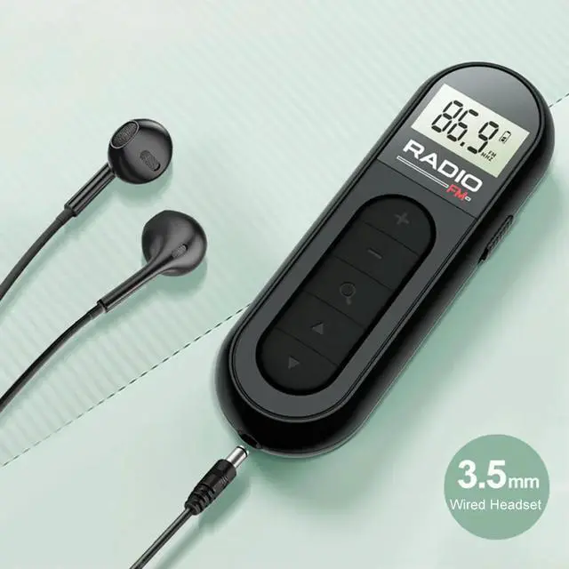 Alt view image 3 of 4 - Mini Pocket FM Radio Rechargeable Portable Radio Receiver 3.5mm Headphone Jack Clip Small Radio for Conference Tour Guide Racing