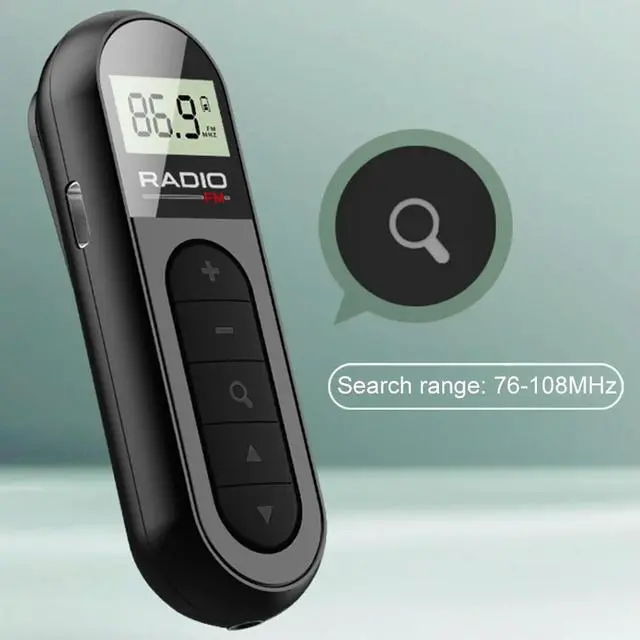 Main image of Mini Pocket FM Radio Rechargeable Portable Radio Receiver 3.5mm Headphone Jack Clip Small Radio for Conference Tour Guide Racing