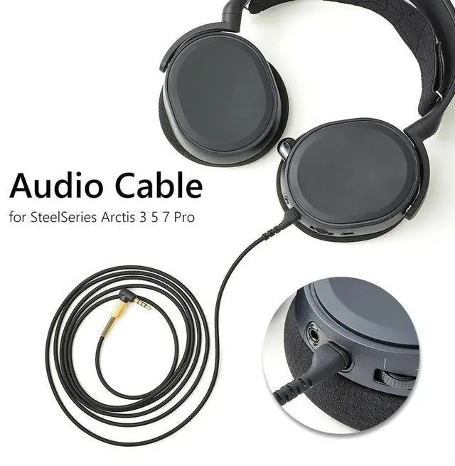 Alt view image 3 of 4 - Game Headphone Audio Cable 2m Gaming Headset Audio Cable Extension Cord Replacement for SteelSeries Arctis 3 5 7 Pro