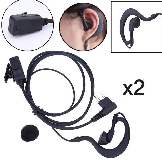 Alt view image 3 of 6 - 2-Pin Walkie Talkie Earpiece Headset Mic PTT Earphone Walkie Talkie Headset Multifunctional Accessories for CB Radio