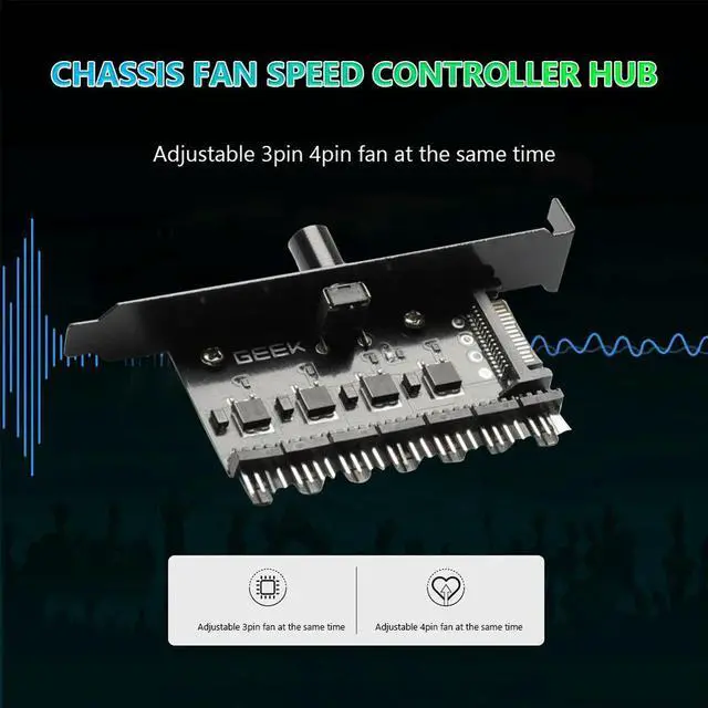 Alt view image 3 of 7 - 1 to 7 PC Case Cooling Fan HUB Splitter 12V Computer Speed Controller Adapter