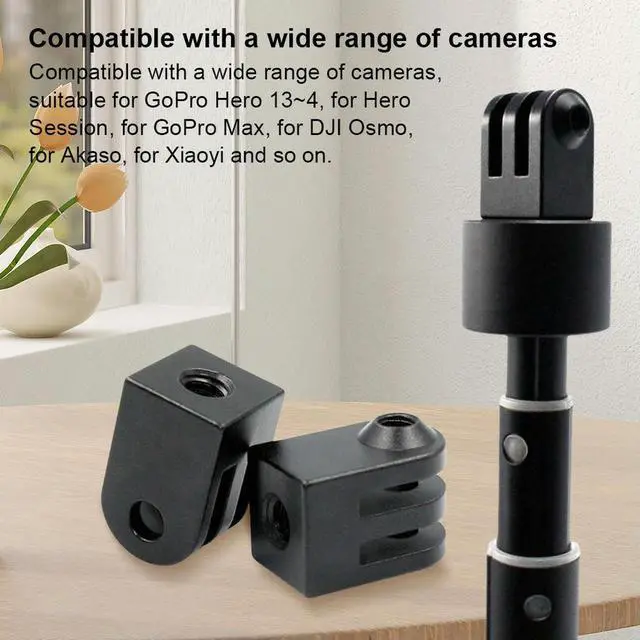 Alt view image 4 of 7 - 5pcs Aluminum Alloy 1/4 Inch Screw Camera Tripod Adapter Camera Tripod Mount Adapter for GoPro Hero 4-13 Osmo Action Camera