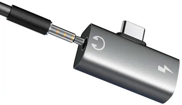 Alt view image 2 of 4 - 2-in-1 USB Type C To 3.5mm Headphone and Charger Adapter PD 30W USB C Splitter Earphone Splitter for 15 16