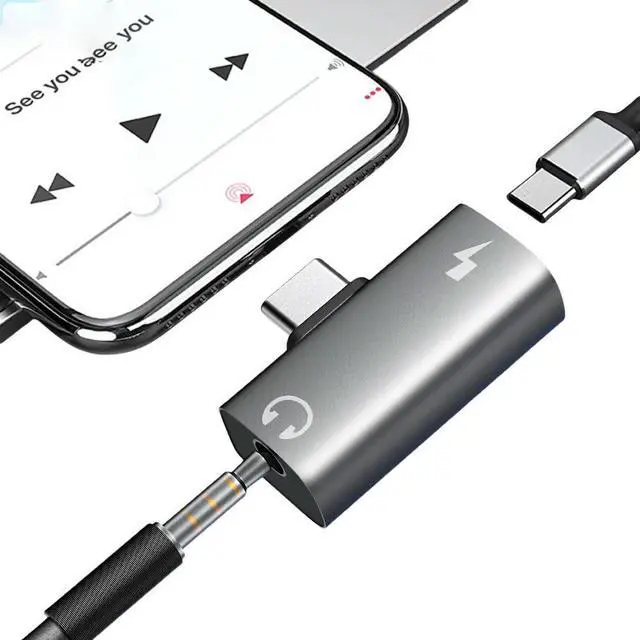 Main image of 2-in-1 USB Type C To 3.5mm Headphone and Charger Adapter PD 30W USB C Splitter Earphone Splitter for 15 16
