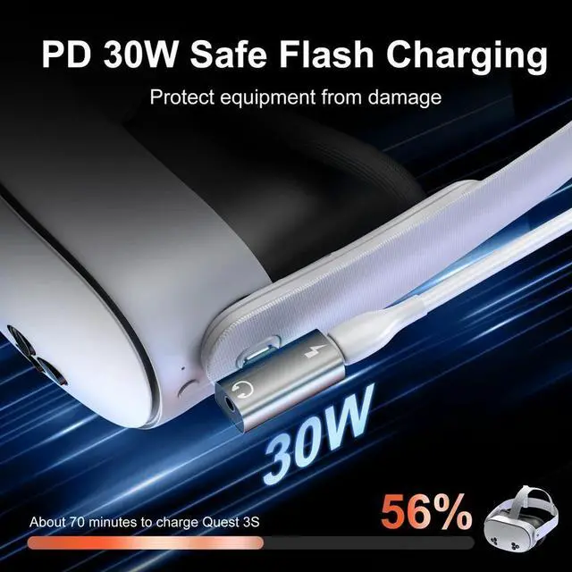 Alt view image 4 of 4 - 2-in-1 USB Type C To 3.5mm Headphone and Charger Adapter PD 30W USB C Splitter Earphone Splitter for 15 16