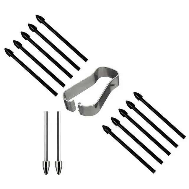 Alt view image 4 of 7 - Titanium Alloy Plastic Fine Point Pencil Nibs with Clip Stylus Tips for S24Ultra Tab S9 S9U S9FE S Pencil