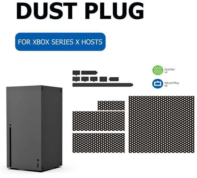 Alt view image 3 of 7 - Silicone Dirty Prevent Mesh with Dust Pulgs Dustproof Net Antidust Cover Dustproof Case Cover for Xbox Series X Game Console