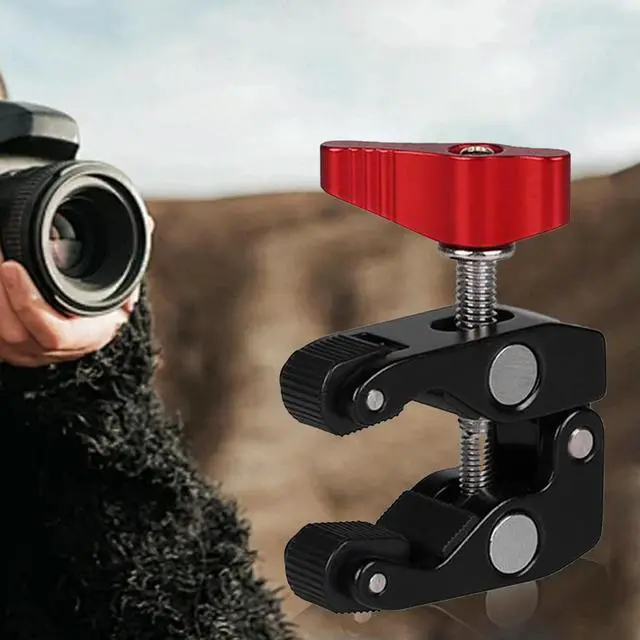 Alt view image 4 of 4 - Photography Super Clamp with 1/4in and 3/8in Thread Clip Super Holder Stand for Studio Flash Light Camera Tripod Monopod