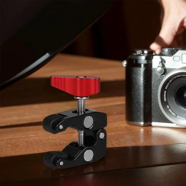 Alt view image 3 of 4 - Photography Super Clamp with 1/4in and 3/8in Thread Clip Super Holder Stand for Studio Flash Light Camera Tripod Monopod
