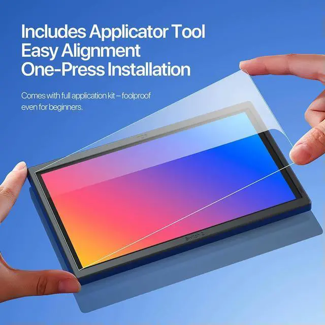Alt view image 3 of 4 - Game Screen Protective Film for Nintendo for Switch 2 Bubble Free Game Console Film Anti-fingerprint Anti-Glare Game Accessories