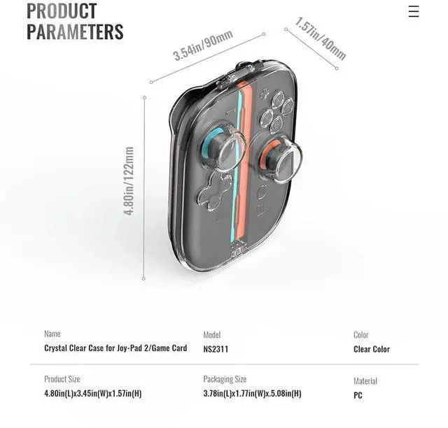 Alt view image 4 of 7 - Transparent Shell Magnetic Buckle Protective Case Shockproof Game Controller Cover for Switch 2 Accessories