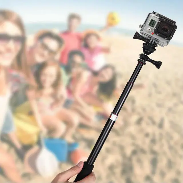 Alt view image 2 of 7 - Extendable Pole Selfie Monopod Handheld Extendable Selfie Stick for GoPro Action Camera Outdoor Photography