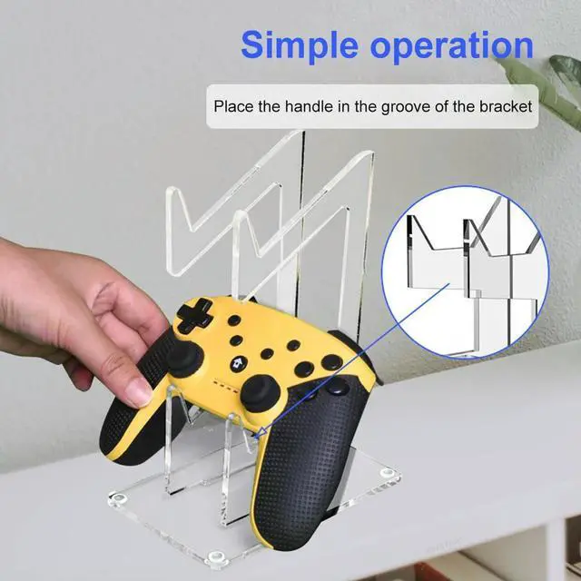 Alt view image 3 of 7 - Double-deck Gamepad Holder Space Saving Acrylic Headset Stand Hanger Rack Game Controller Bracket Mount for PS4/PS3/Xbox
