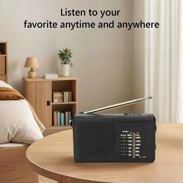 Alt view image 2 of 7 - Portable Radio with Speaker Mini Transistor Radio Telescopic Antenna Small Radio with LED Indicator for Indoor Outdoor