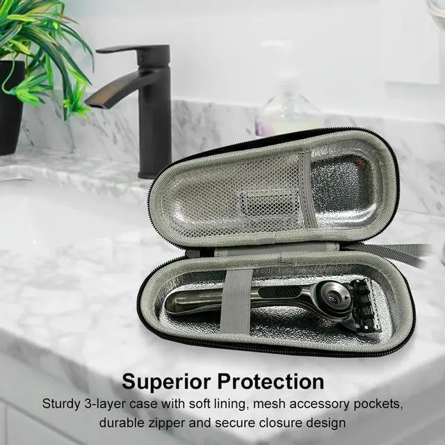 Alt view image 2 of 7 - For Gillette Fusion 5 Razor Hard EVA Travel Case Shockproof Travel Carrying Shaver Case Hard Protective Case Shaver Trimmer Case
