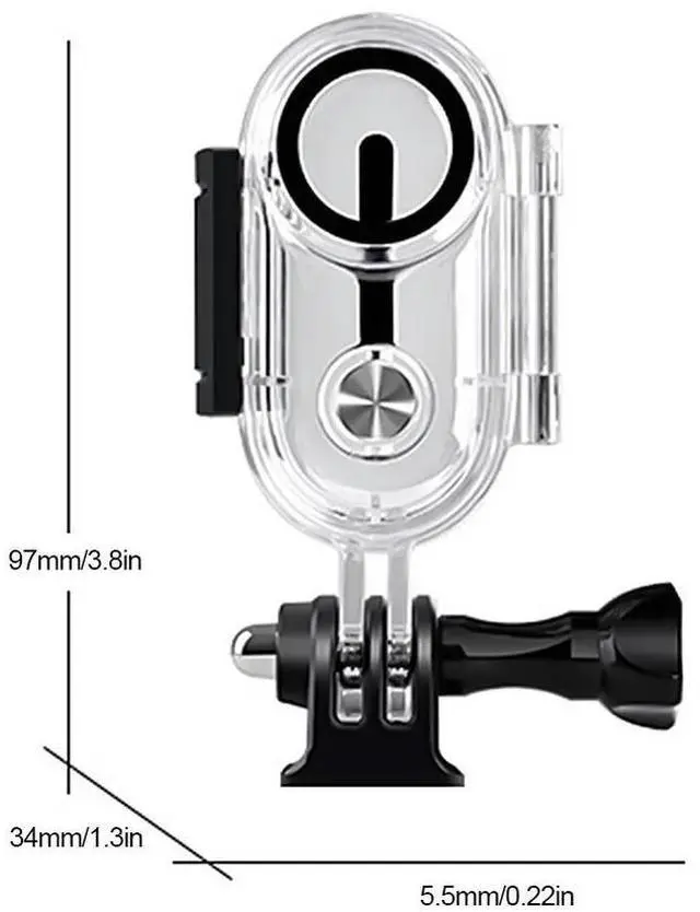 Main image of Action Camera Accessories Optical Tempered Glass Invisible Dive Case Buckle Design Transparent Protective Shell for Go3