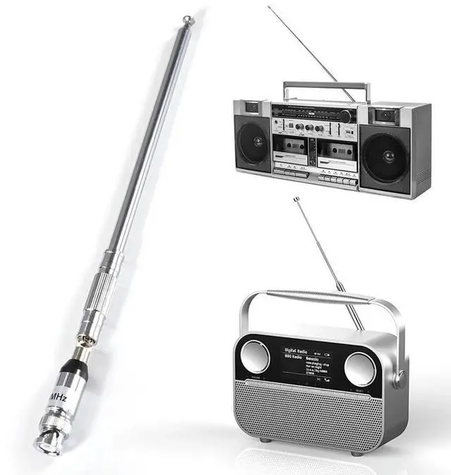 Main image of 76-108MHz Telescopic Antenna FM Radio Antenna with BNC Connector Universal Aerial Telescopic Aerial for FM Transmitter Radio