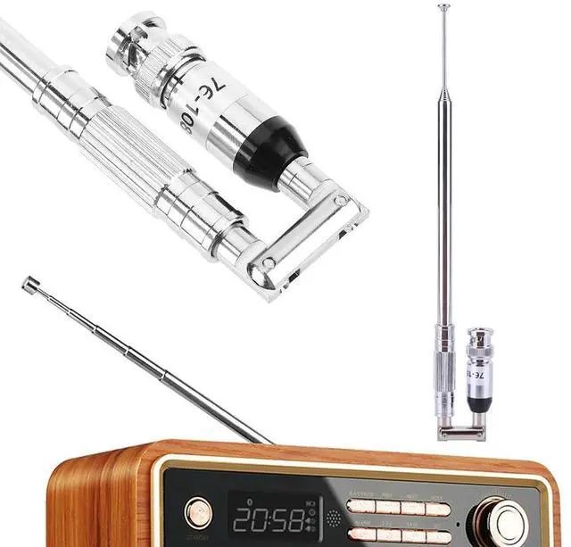Alt view image 2 of 7 - 76-108MHz Telescopic Antenna FM Radio Antenna with BNC Connector Universal Aerial Telescopic Aerial for FM Transmitter Radio