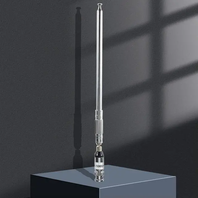 Alt view image 4 of 7 - 76-108MHz Telescopic Antenna FM Radio Antenna with BNC Connector Universal Aerial Telescopic Aerial for FM Transmitter Radio