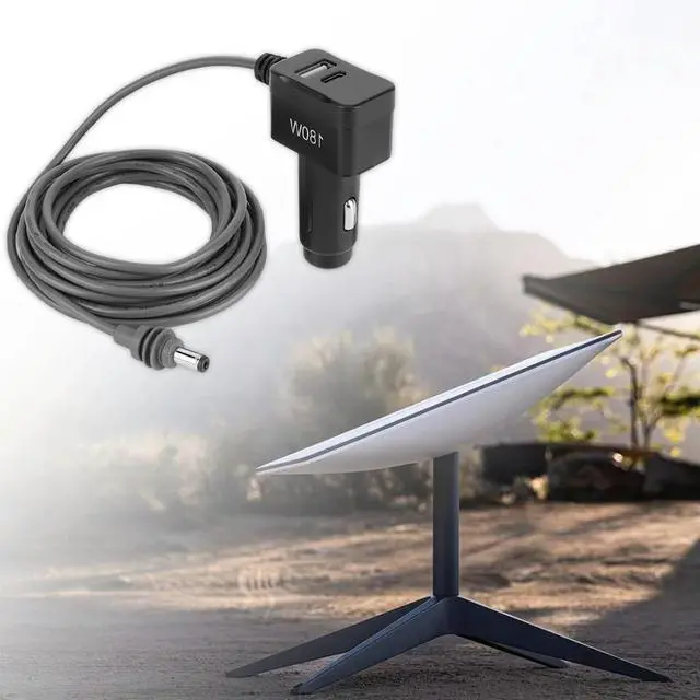 Alt view image 5 of 8 - For Starlink Mini 3-in-1 Cable Car Charger Cable USB C/USB A Ports Car Cigarette Lighter Charger for Starlink Mini Accessories