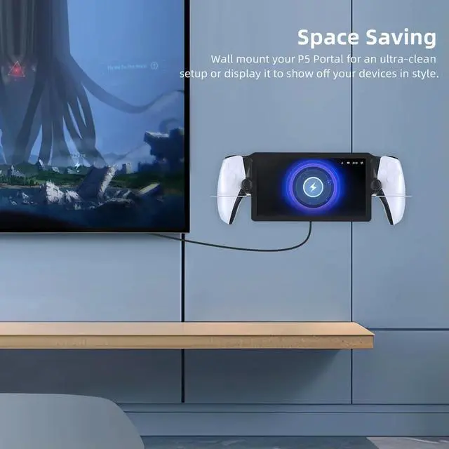 Alt view image 7 of 8 - For Portal Game Console Controller Bracket Space Saving Console Holder Wall Mount Wall Hanging Holder for PS5 Portal