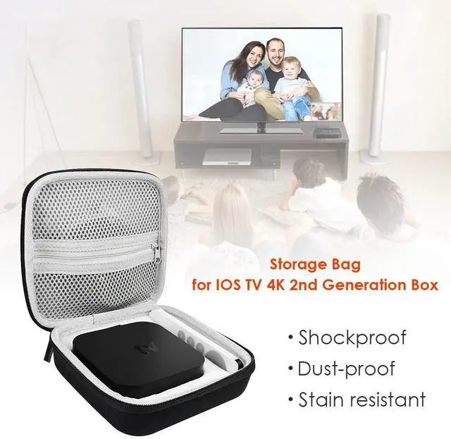 Alt view image 6 of 8 - Package Black Travel Carry Case Portable Hard Carrying Case for TV 6th Generation Box Remote Accessories