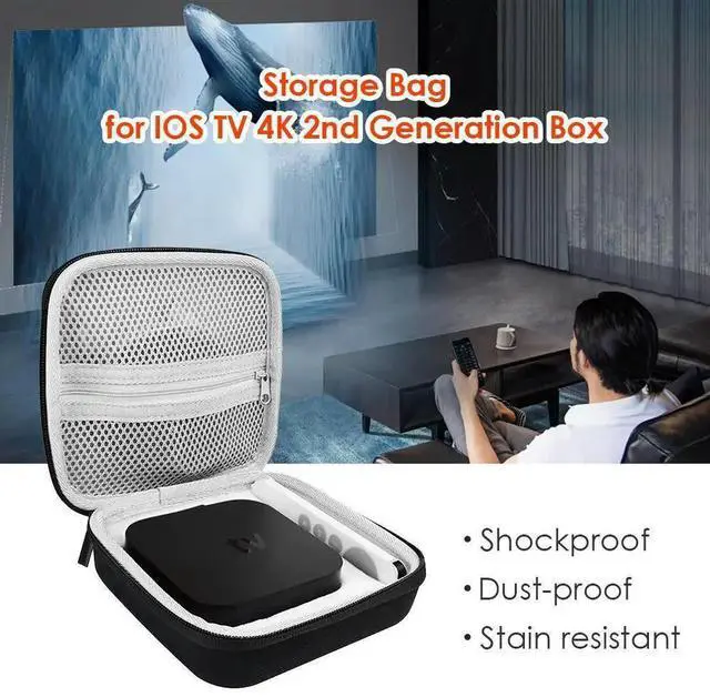 Alt view image 8 of 8 - Package Black Travel Carry Case Portable Hard Carrying Case for TV 6th Generation Box Remote Accessories