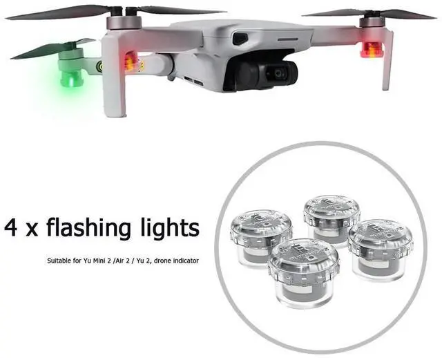 Alt view image 2 of 8 - 4x Drone Flash Strobe Lamp Flight Night Light for Mavic Air 2/Phantom 4 Pro Drone Flight Lights Replacement
