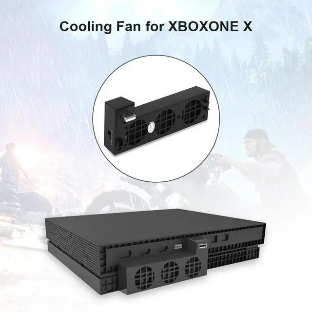 Alt view image 3 of 8 - Temperature Control USB Cooling fan for Xbox One X Console Cooling System for Xbox One X Gaming Console with 3 Cooling Fans