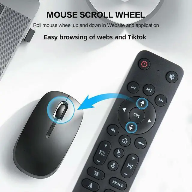 Alt view image 2 of 8 - 2.4G BT5.0 Wireless Voice Control Remote IR Learning Bluetooth-Compatible Voice Remote Control Remote Control