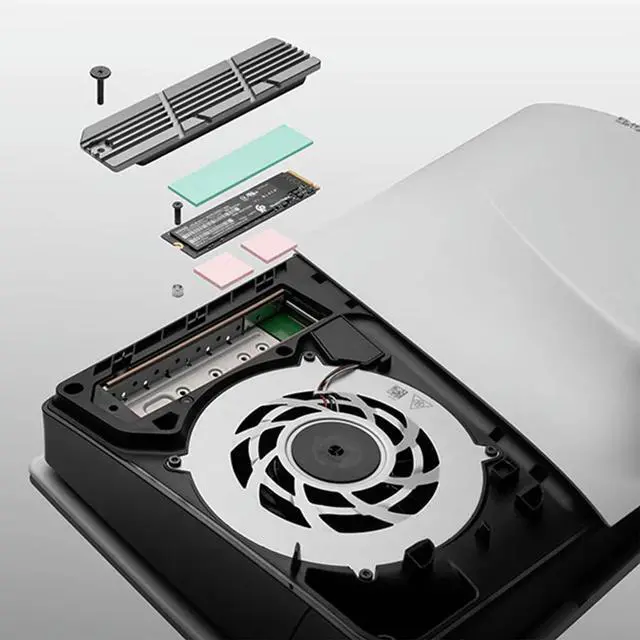 Alt view image 4 of 8 - For PS5 Slim SSD Heatsink with Silicone Pads SSD Heatsink Gasket Cooling Accessories Kit for 2280 M.2 NVMe SSD