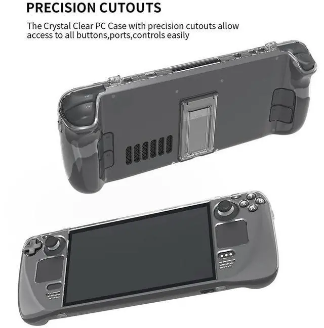 Alt view image 3 of 7 - PC Transparent Shell Case for Steam Deck Crystal Game Console Cover Accessories Deck Crystal Clear Shell