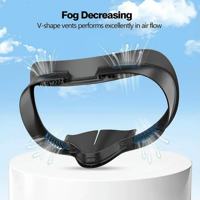 Alt view image 2 of 4 - Soft PU Face Cushion Pad Replacement Sweat-Proof Anti-Leakage Nose Pad Comfort Face Pad Cushion for Quest 3S Accessories