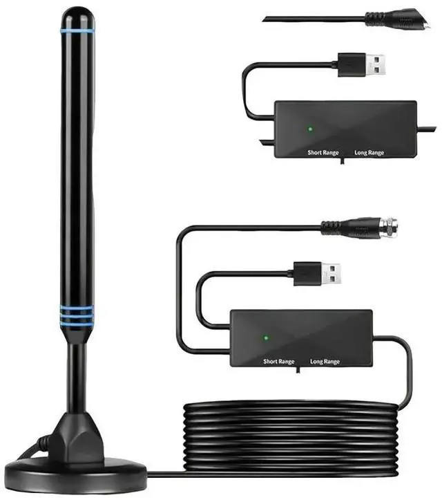 Alt view image 4 of 4 - TV Antenna with Amplified Receiver Strong Aerial Magnetic Base Booster Aerial for Miles Long Range