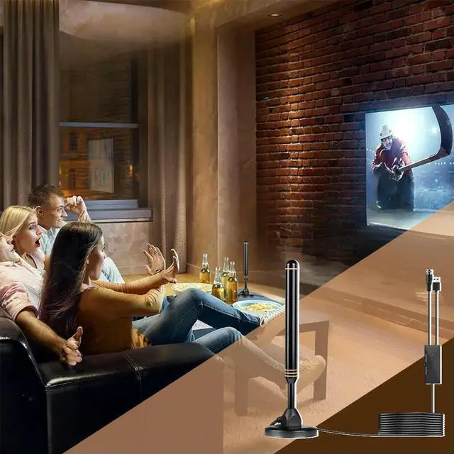 Main image of TV Antenna with Amplified Receiver Strong Aerial Magnetic Base Booster Aerial for Miles Long Range