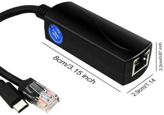Alt view image 4 of 7 - PoE 48V To USB-C 5V/4A Output IEEE802.3af/at Compliant PoE Power Over Ethernet Splitter Adapter for Raspberry Pi 5